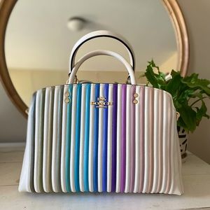 New Without Tags AUTHENTIC COACH OMBRE LARGE LILLIE QUILTED SATCHEL